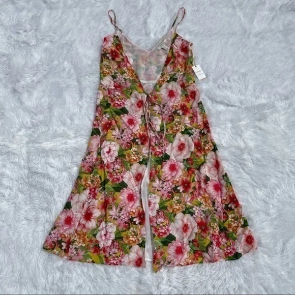 FOREVER 21 Pink Floral Sleeveless Wrap Dress M - Picture 7 of 13